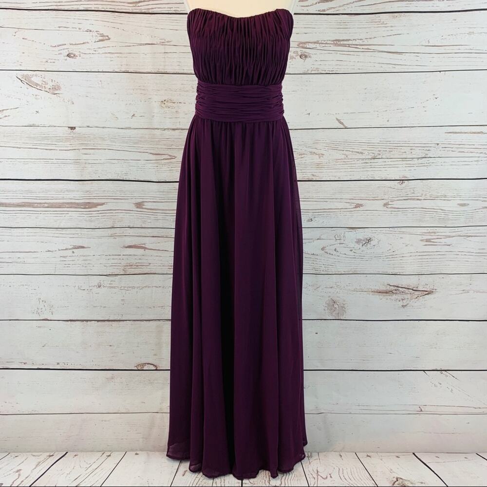 Mori Lee purple strapless ruched formal size 14